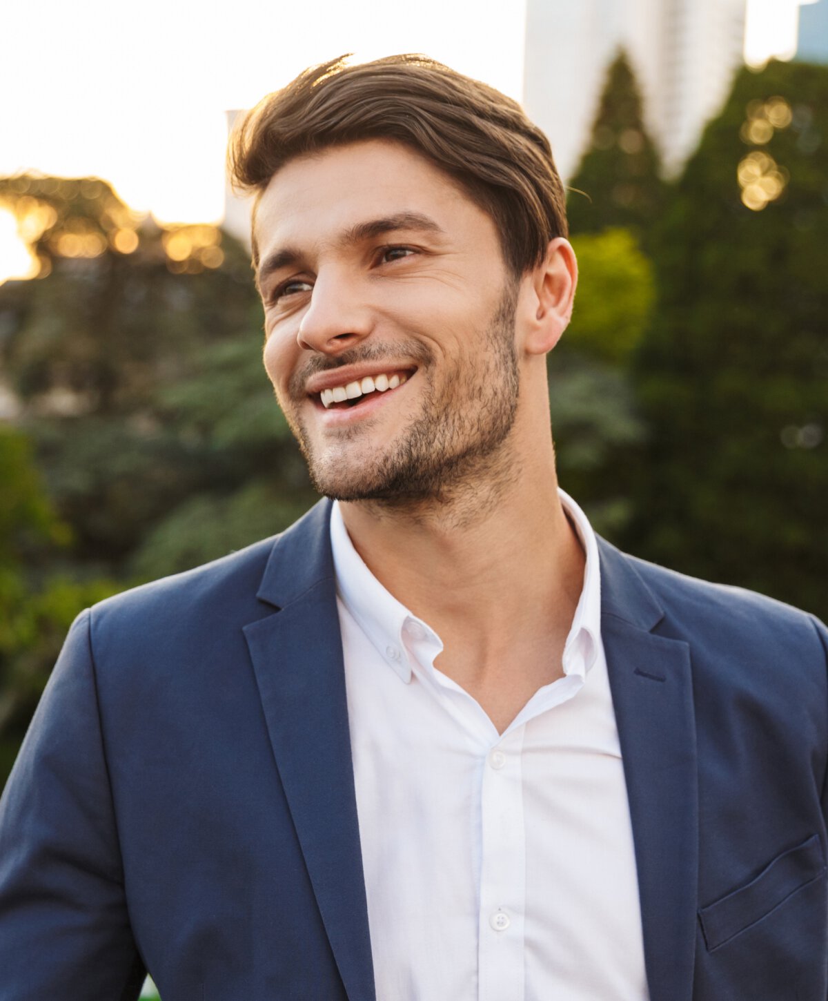 St Albert Dental Bridges model wearing white